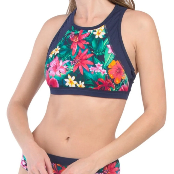 TOMMY BAHAMA Reversible Active Jungle Top Bra - Picture 1 of 3